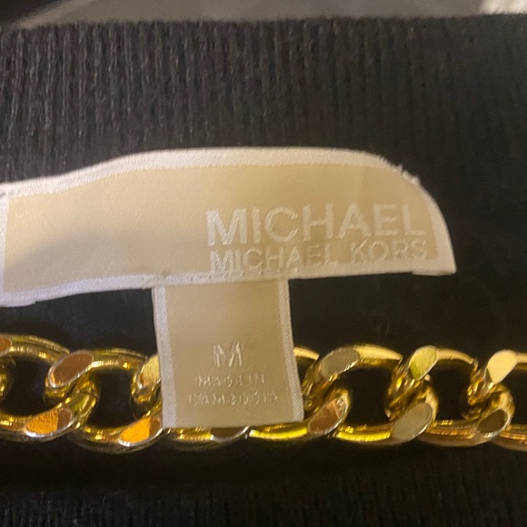 Michael Kors Black Sweater with Gold Chain Accent - Picture 4 of 4